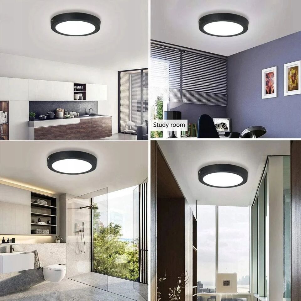 PANEL LED S.Ü.YUVARLAK 18W GÜNIŞIĞI SİYAH KASA CAT