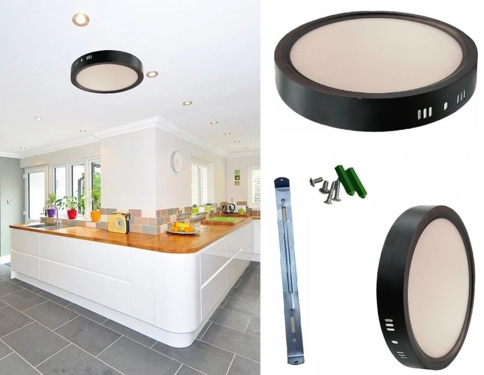 PANEL LED S.Ü.YUVARLAK 18W GÜNIŞIĞI SİYAH KASA CAT