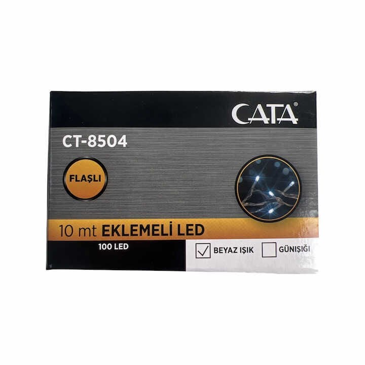 10MT EKLENEBİLİR 100 LEDLİ FLAŞLI BEYAZ CATA