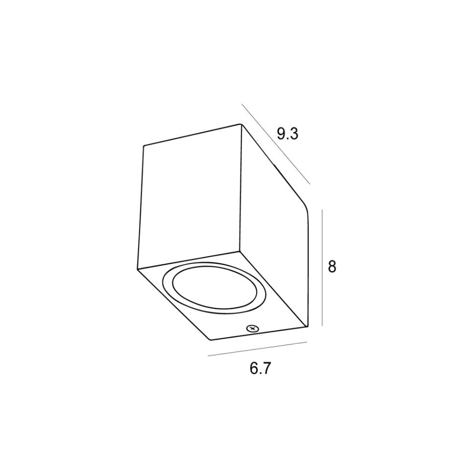 RDS2003 ANTRASİT TEK YÖNLÜ KARE APLİK IP54 GU10