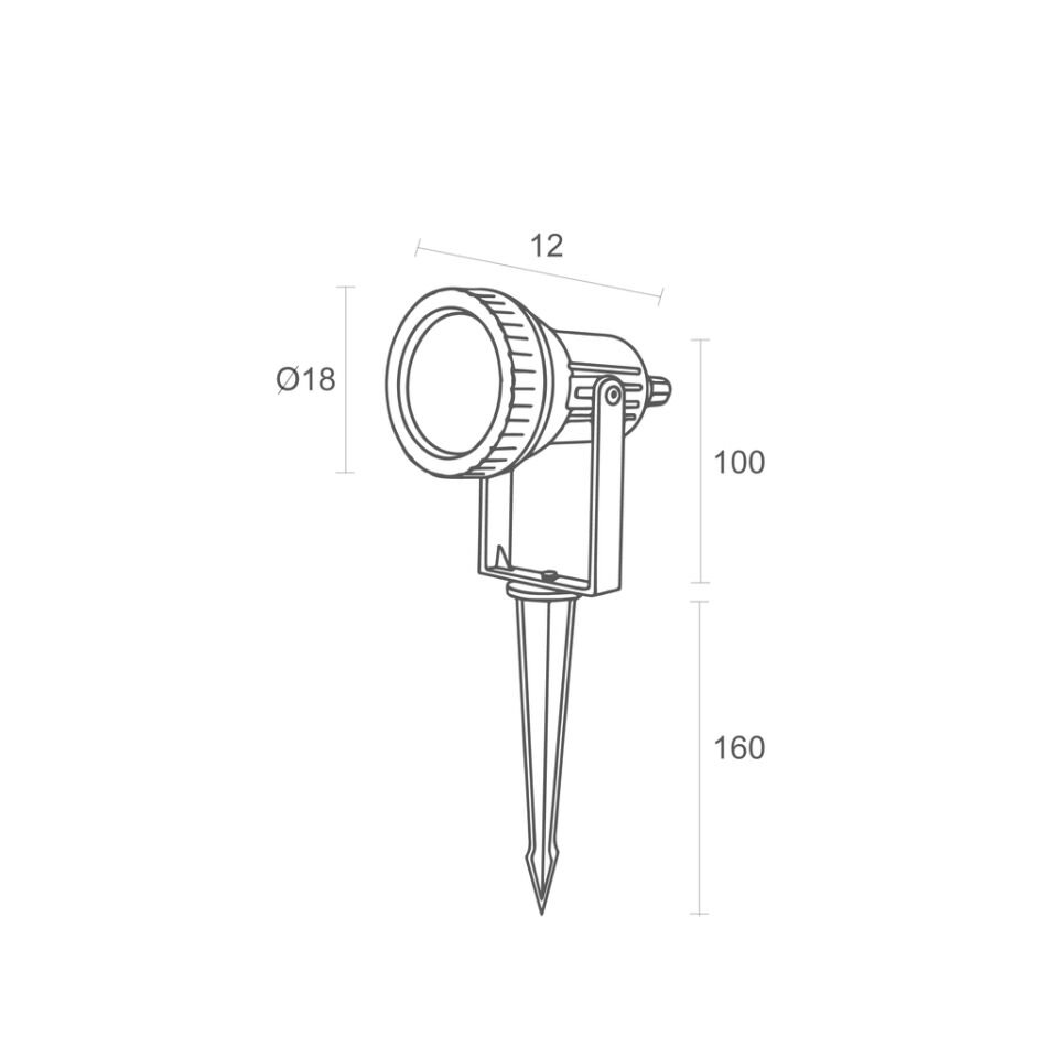 RDS1002 SİYAH PLASTİK  KAZIKLI ÇİM ARM. IP65 GU10