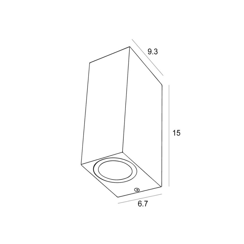 RDS2004 BEYAZ ÇİFT YÖNLÜ KARE  IP54 2xGU10