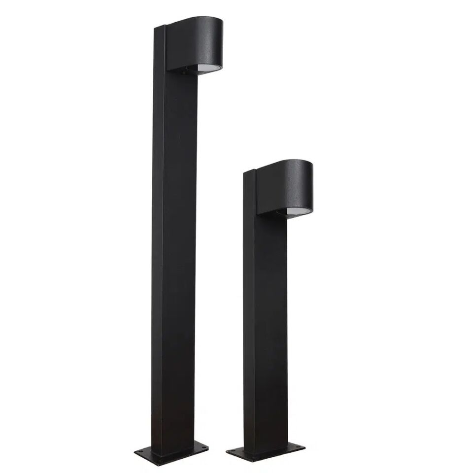 RDS4008 SİYAH OVAL BOLLARD IP54 1XGU10 H:80 CM