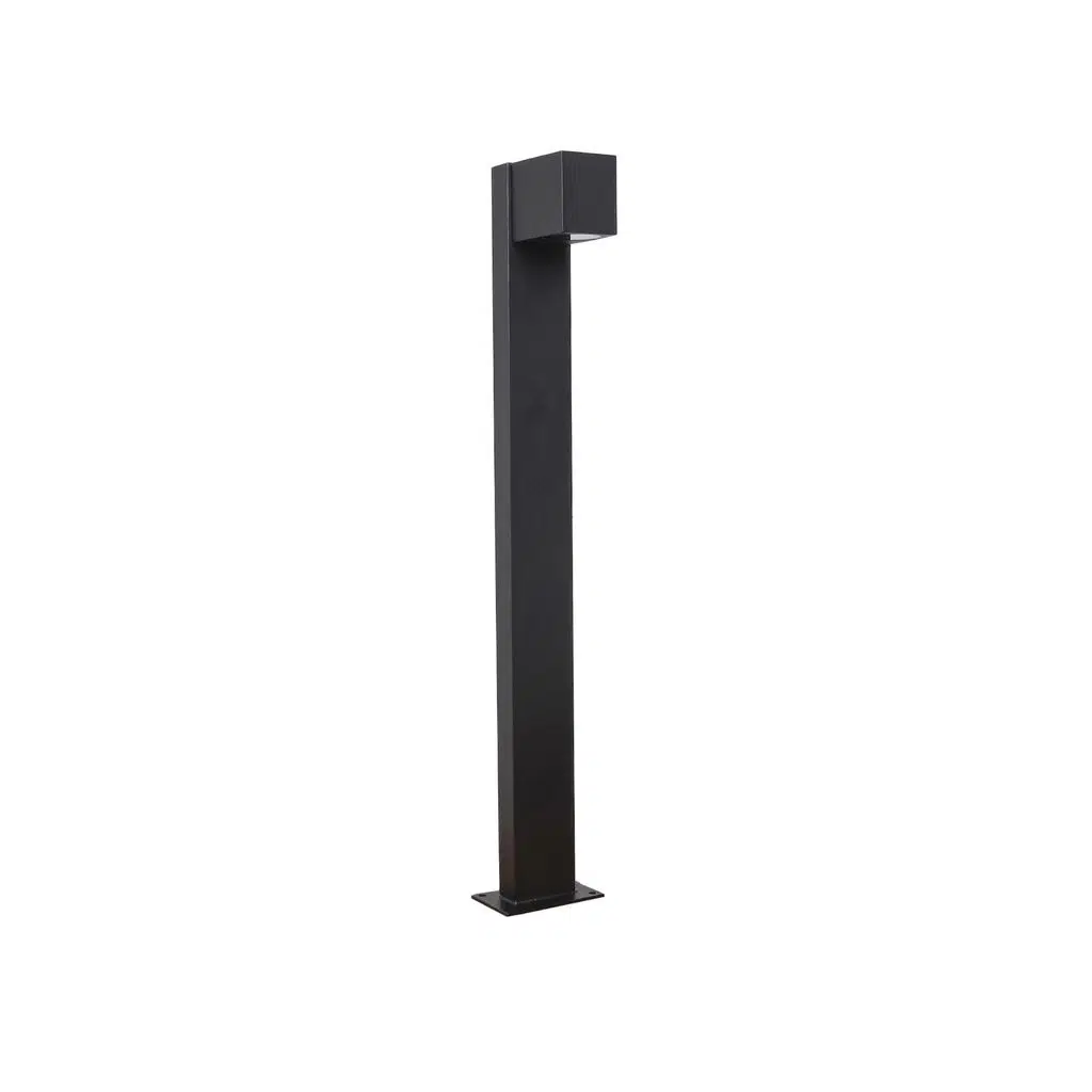 RDS4009 SİYAH KARE BOLLARD IP54 1XGU10 H:80 CM