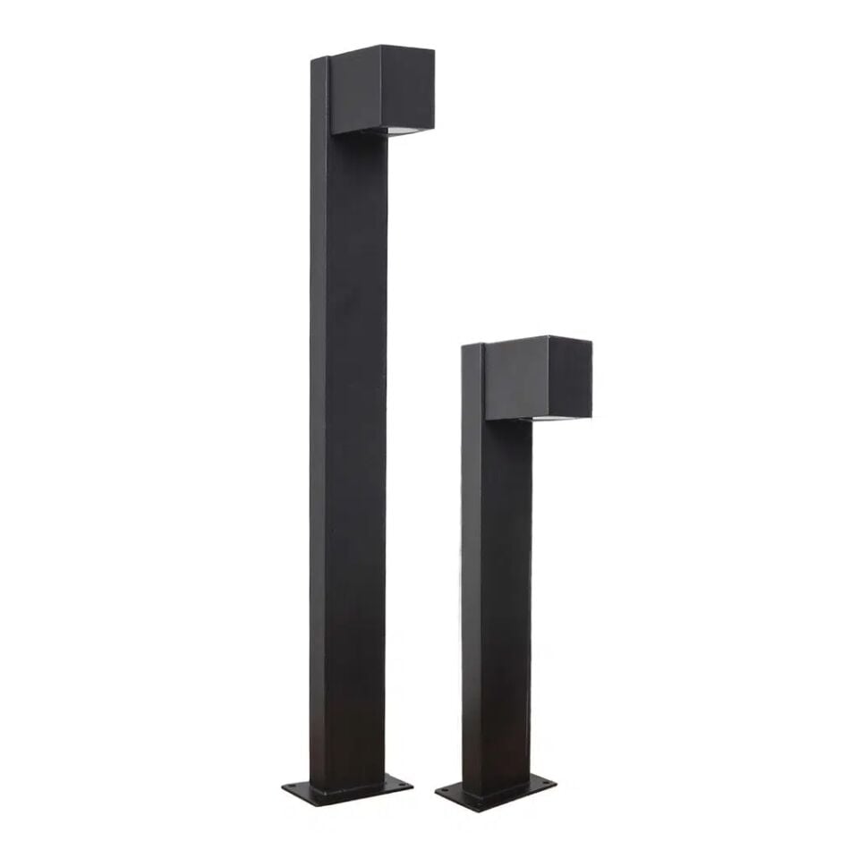 RDS4009 SİYAH KARE BOLLARD IP54 1XGU10 H:80 CM