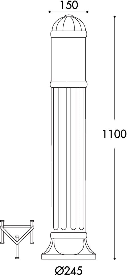 SAURO 1100 BLACK CLEAR E27  RESIN LOUVRE