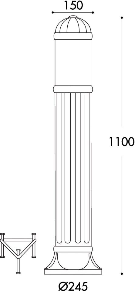 SAURO 1100 BLACK CLEAR E27  RESIN LOUVRE
