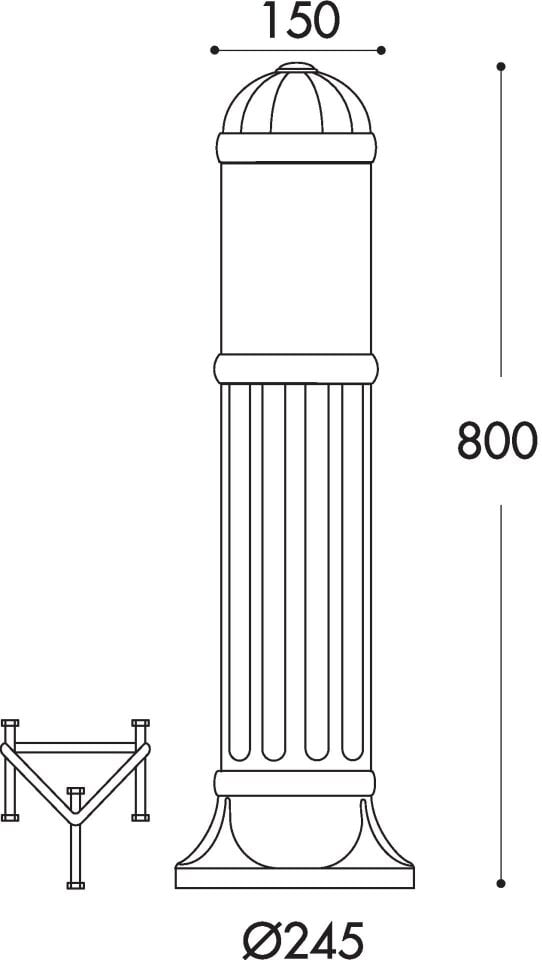 SAURO 800 BLACK CLEAR E27  RESIN LOUVRE