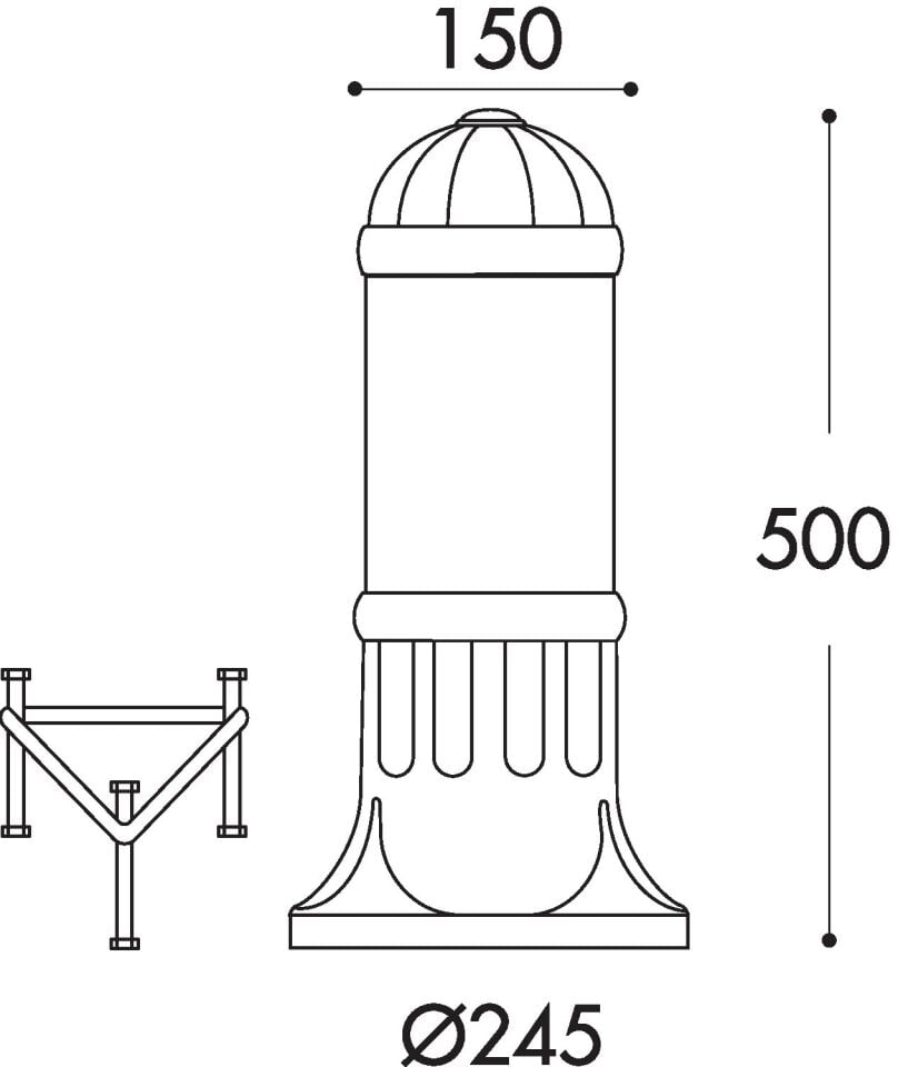 SAURO 500 BLACK CLEAR E27  RESIN LOUVRE
