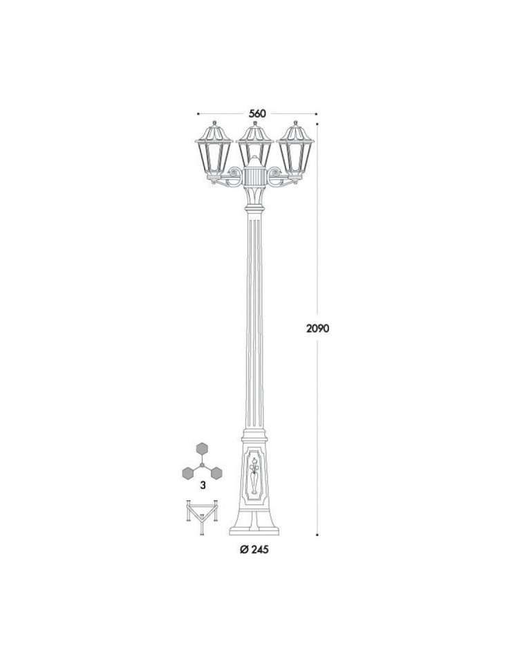 GIGI BISSO/ANNA 3L BLACK CLEAR E27 A60 LED8,5WCCT