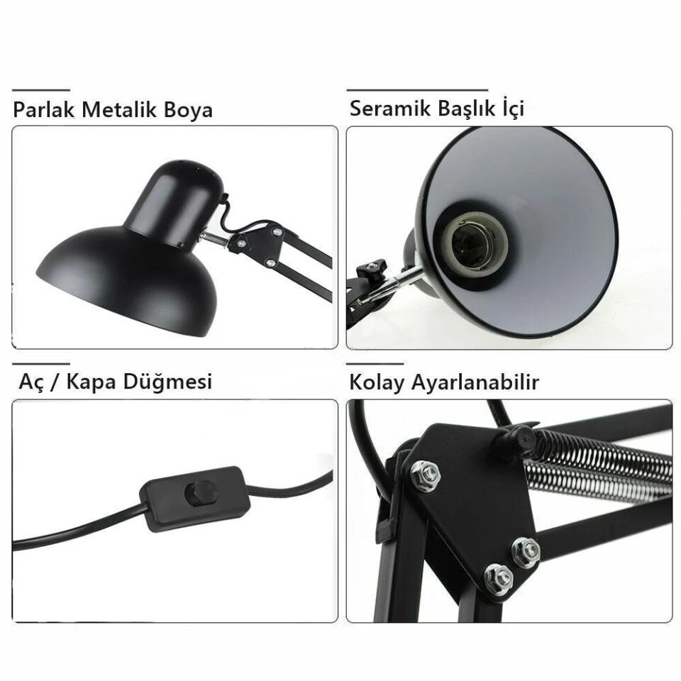 NEW YORK MASA LAMBASI SİYAH CATA