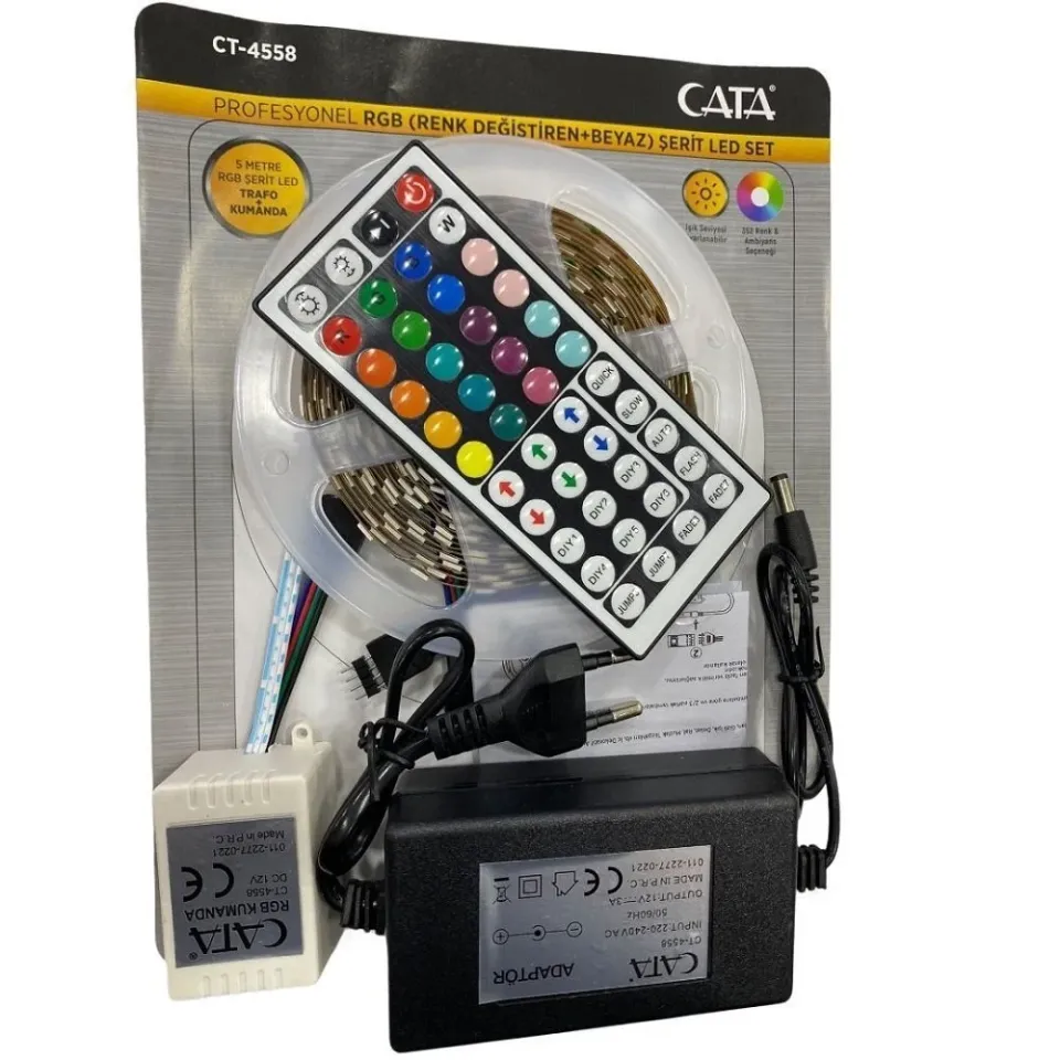 RGB ŞERİT LED SETİ 5MT 15RENK