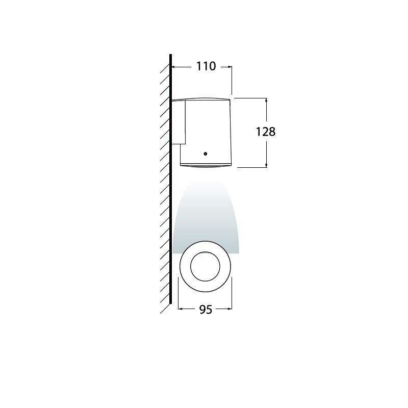 FRANCA 90 1L WALL GREY FROSTED GU10 LED 6W CCT SET