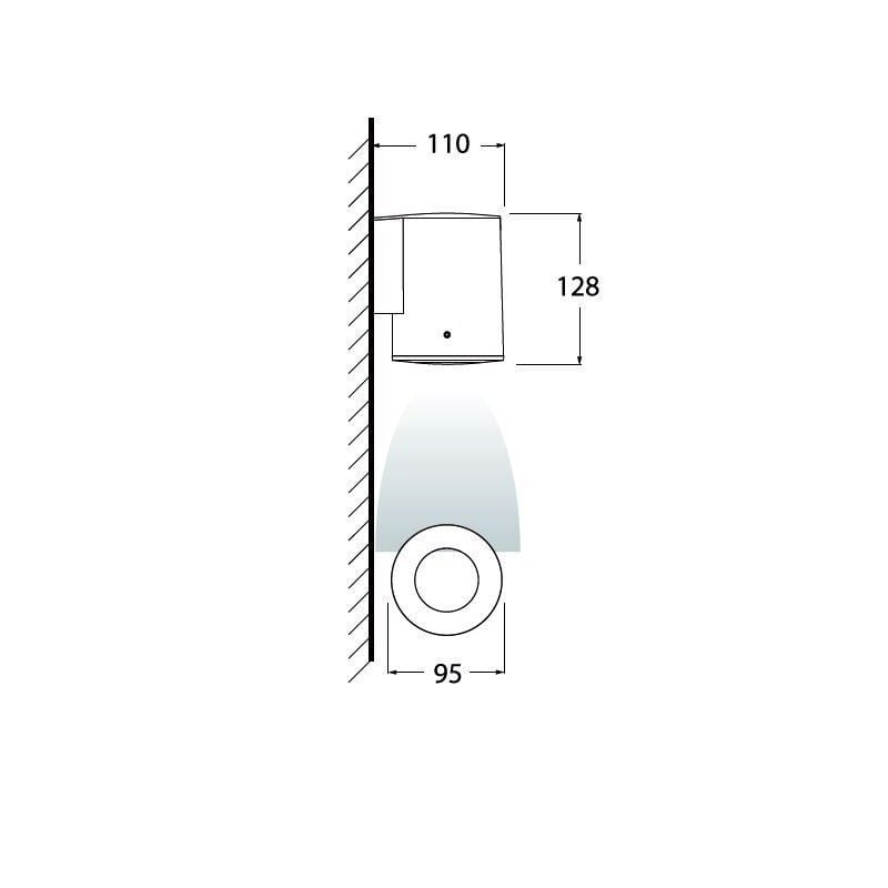 FRANCA 90 1L WALL GREY FROSTED GU10 LED 6W CCT SET