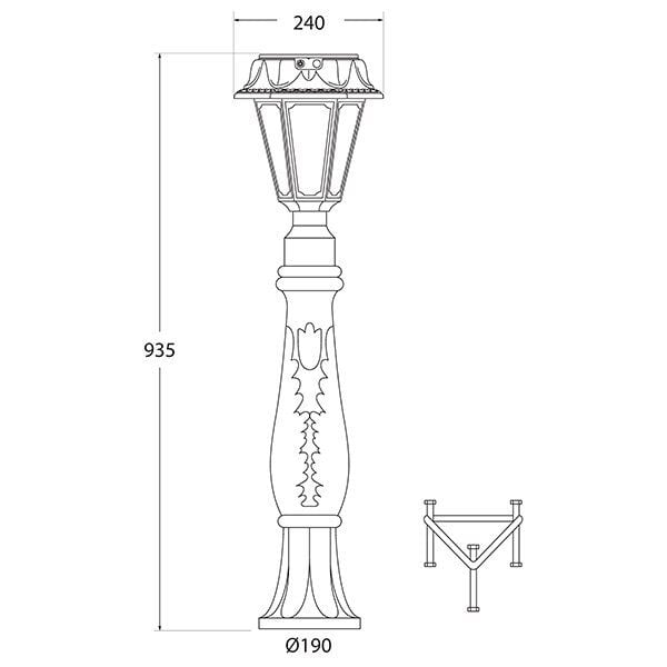 IAFET/ROSETTA BLACK FROSTED SOLAR LED Ø1 50 PIR 4K