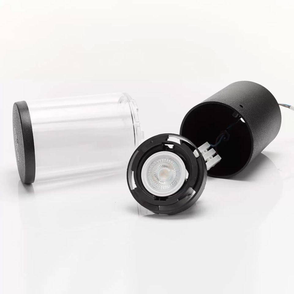 CARLO SPIKE BLACK CLEAR GU10 LED 6W CCT SET