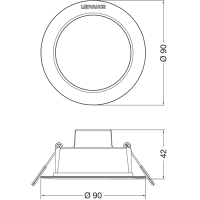 DL SLIM DN 90 4W 3000K WT IP44 LEDVANCE