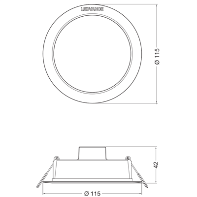 DL SLIM DN 115 8W 3000K WT IP44 LEDVANCE