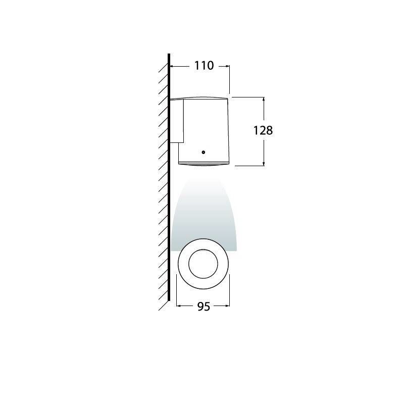 FRANCA 90 1L WALL BLACK FROSTED GU10 LED 6W CCT SE