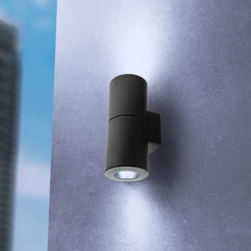 FRANCA 90 2L WALL BLACK FROSTED GU10 LED 12W CCT S