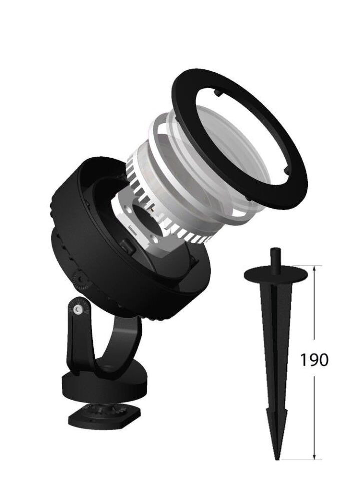 TOMMY EL SPIKE BLACK FROSTED GX53 LED 10W CCT SET