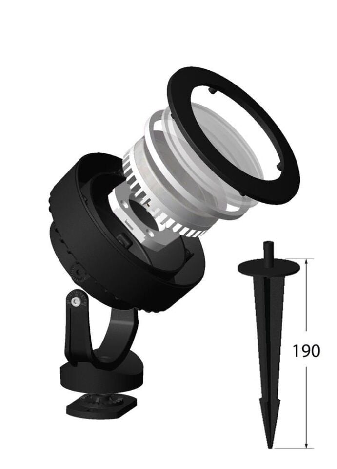 TOMMY EL SPIKE BLACK FROSTED GX53 LED 10W CCT SET