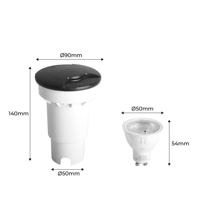 CECI 90 2L BLACK FROSTED GU10 LED 6W CCT SET