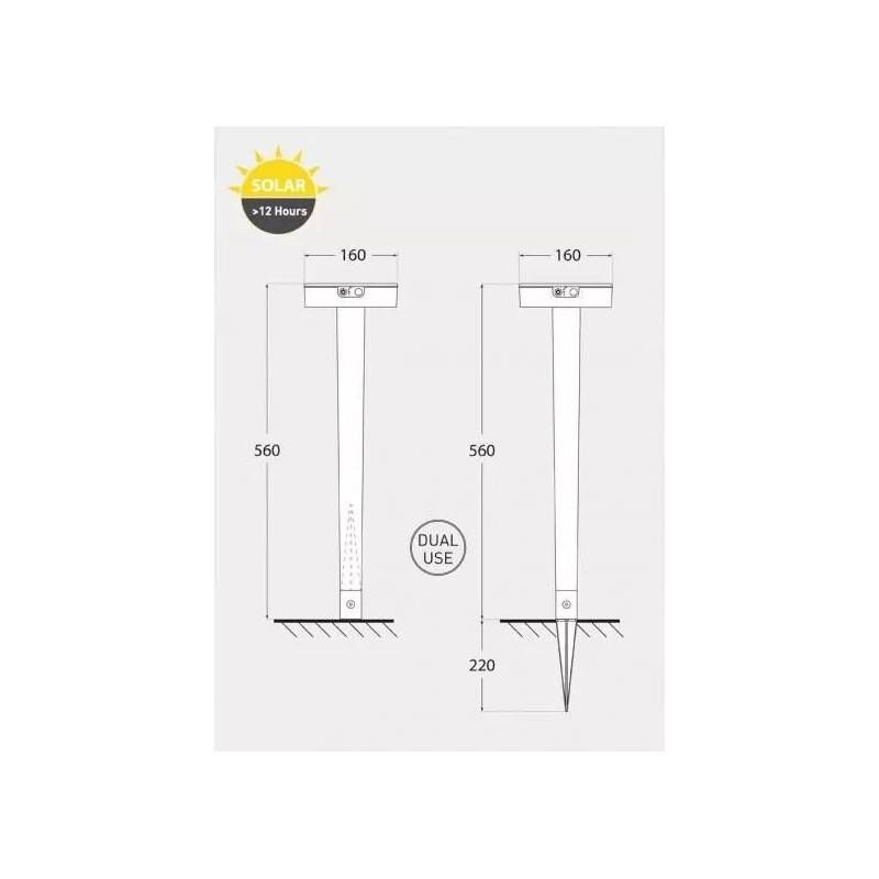 FIORINA BLACK SOLAR LED Ø150 PIR CCT SET