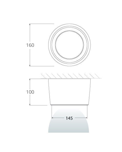 LIVIA 160 BLACK FROSTED GX53 LED 10W CCT