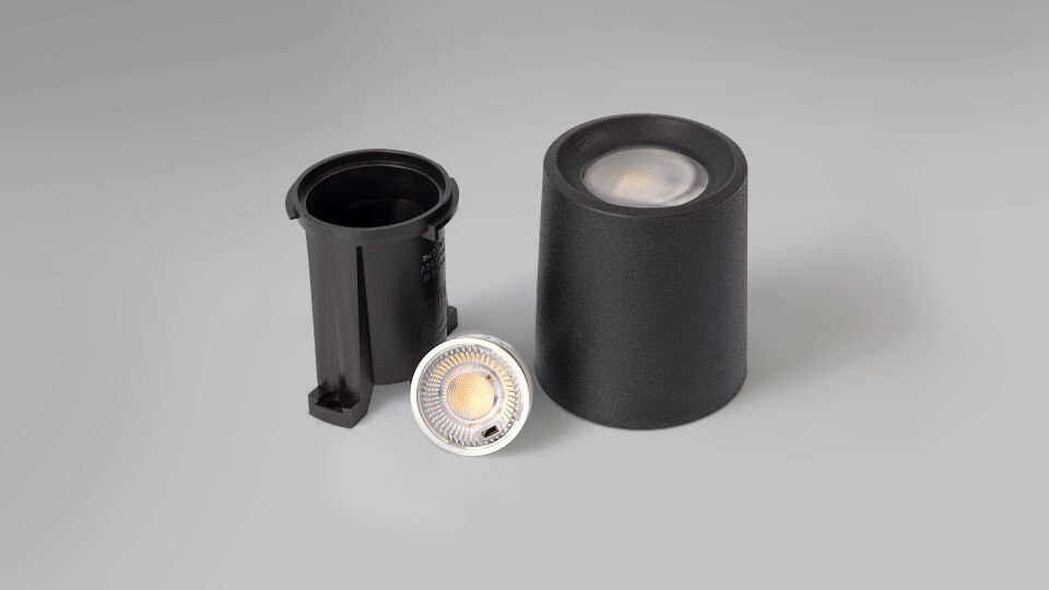 LIVIA 90 BLACK FROSTED GU10 LED 3,5W CCT SET