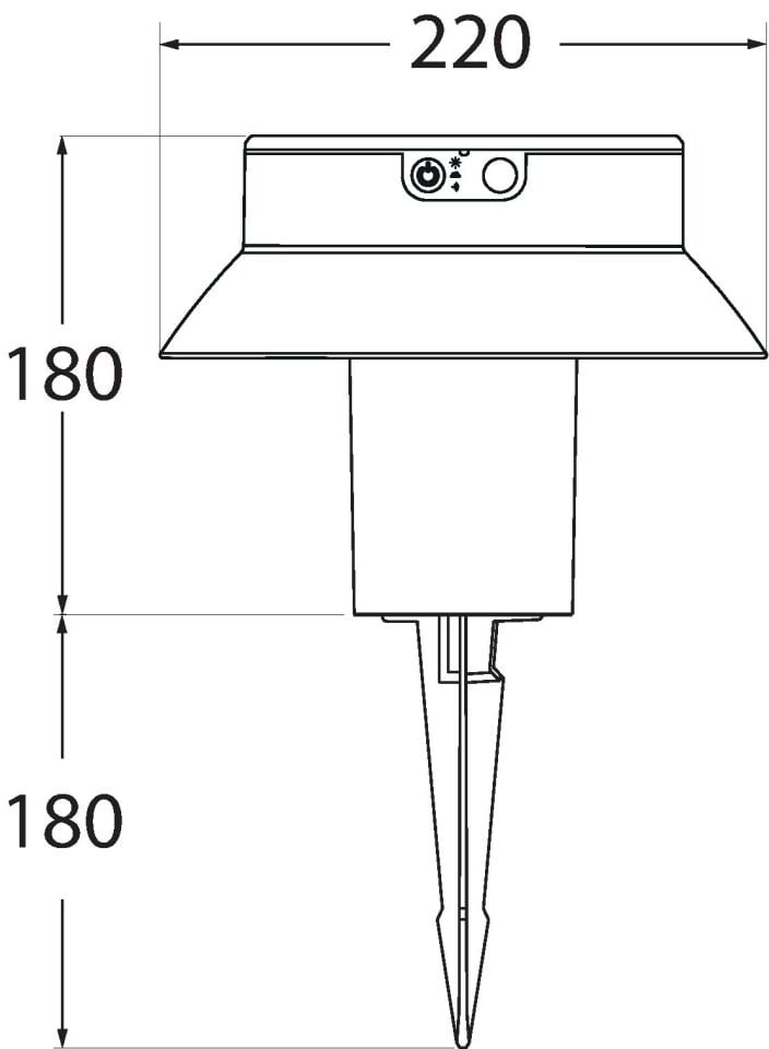 FELICE 200 SPIKE BLACK SOLAR LED Ø150 PIR CCT SET