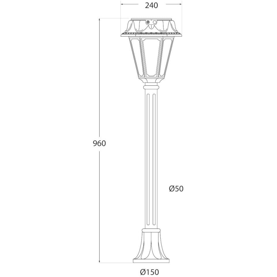 MIZAR/ROSETTA BLACK FROSTED SOLAR LED Ø150 PIR CCT