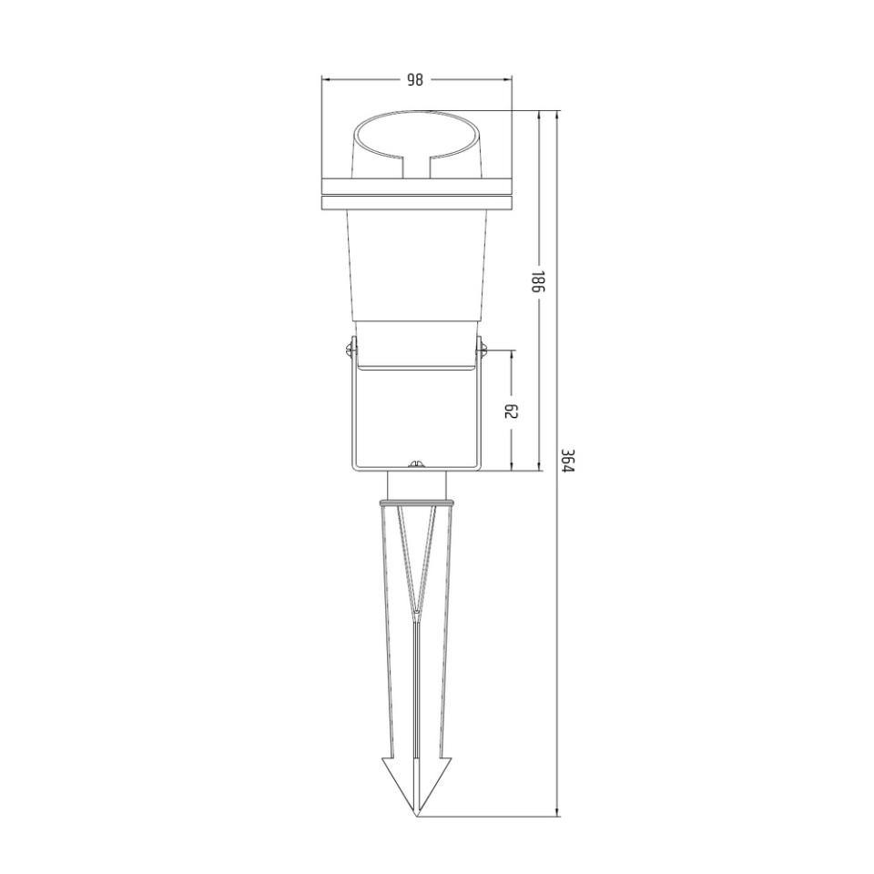 JG664 KAZIKLI BAHÇE SPOT (KAMAŞMA ÖNLEYİCİ ŞAPKALI