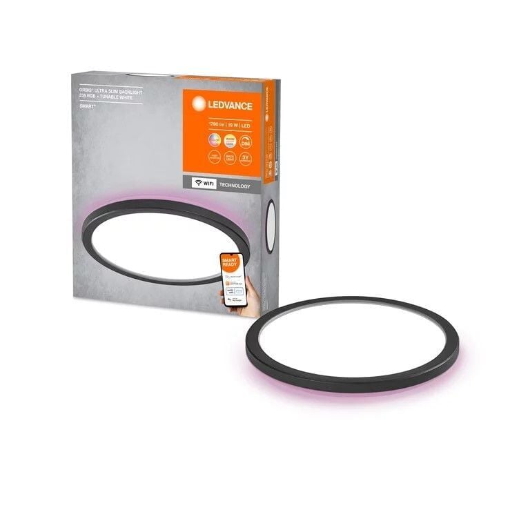 LEDVANCE SMART ORBİS SLİM SİYAH 19W 23,5CM RGB+TW