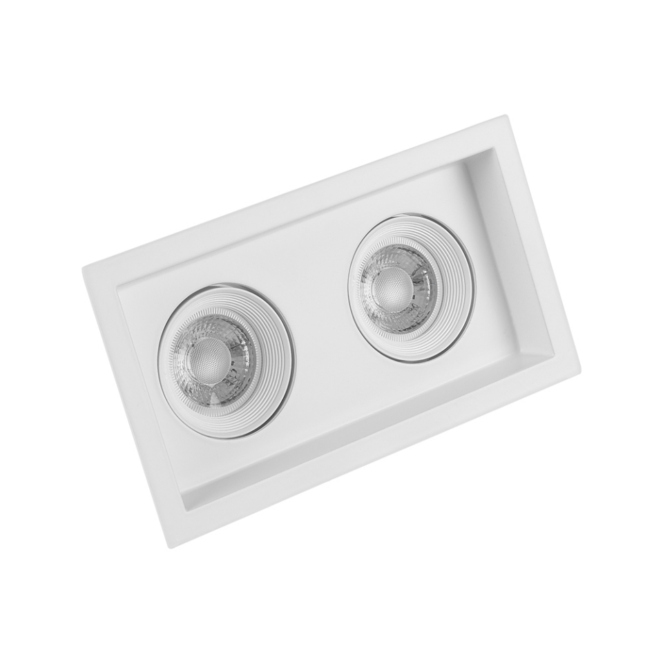 JH741 B GU10 İKİLİ KARE KASA BEYAZ HAREKETLİ SPOT