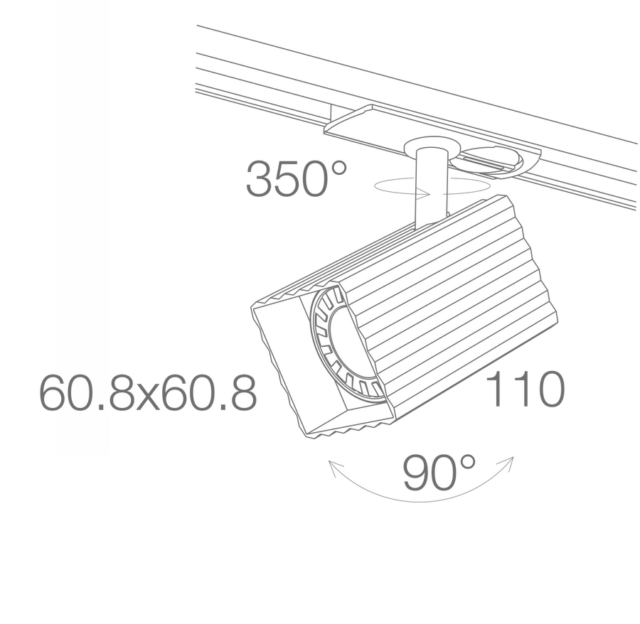 JR082 SİYAH MONOFOZE SOKETLİ GU10 RAY SPOT ARM JUP