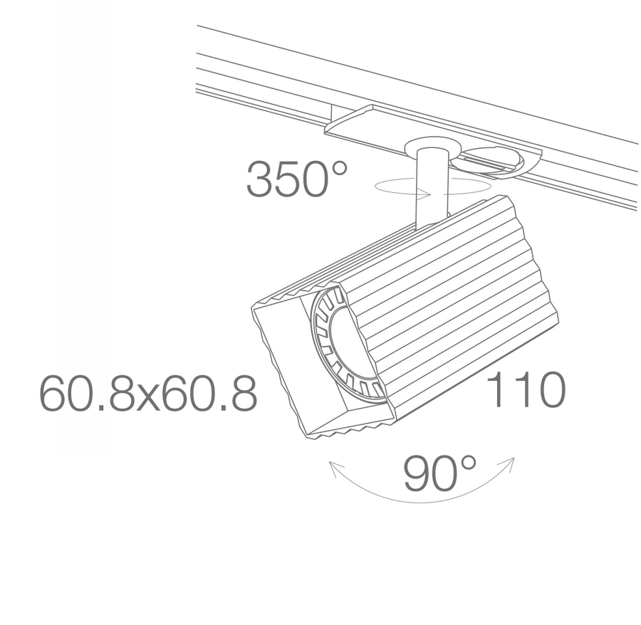 JR082 SİYAH MONOFOZE SOKETLİ GU10 RAY SPOT ARM JUP