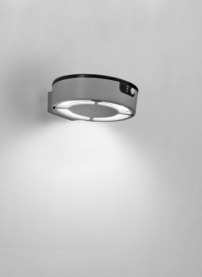 FORTUNATO GREY SOLAR LED Ø150 PIR CCT SE T