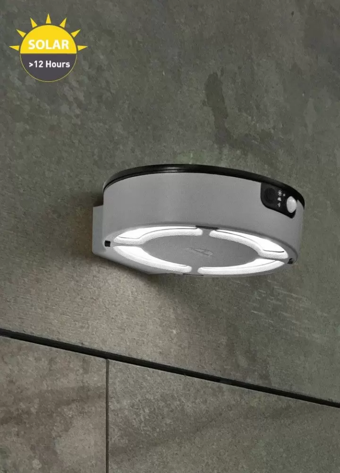 FORTUNATO GREY SOLAR LED Ø150 PIR CCT SE T