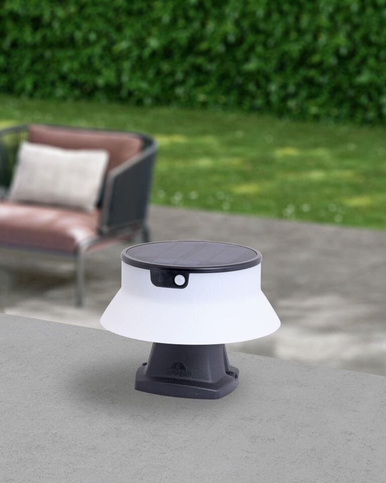 JOSEPHA 160 BLACK SOLAR LED Ø150 PIR CCT SET OPAL